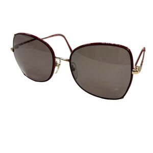Tura Mod 215 Red Womens Square Oversized Sunglasses 55-18-120 Full Frame Japan